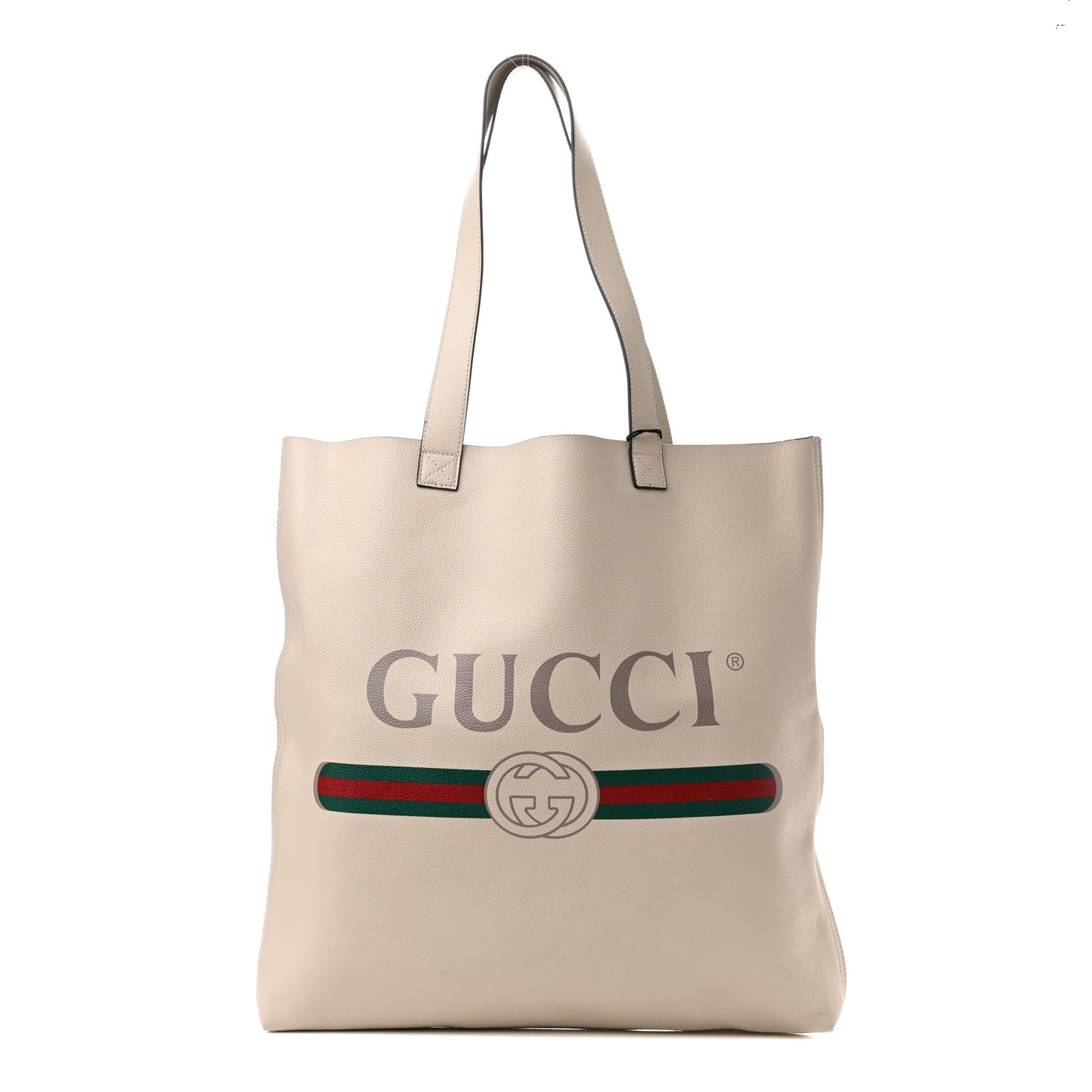 Calfskin Mens Logo Tote White