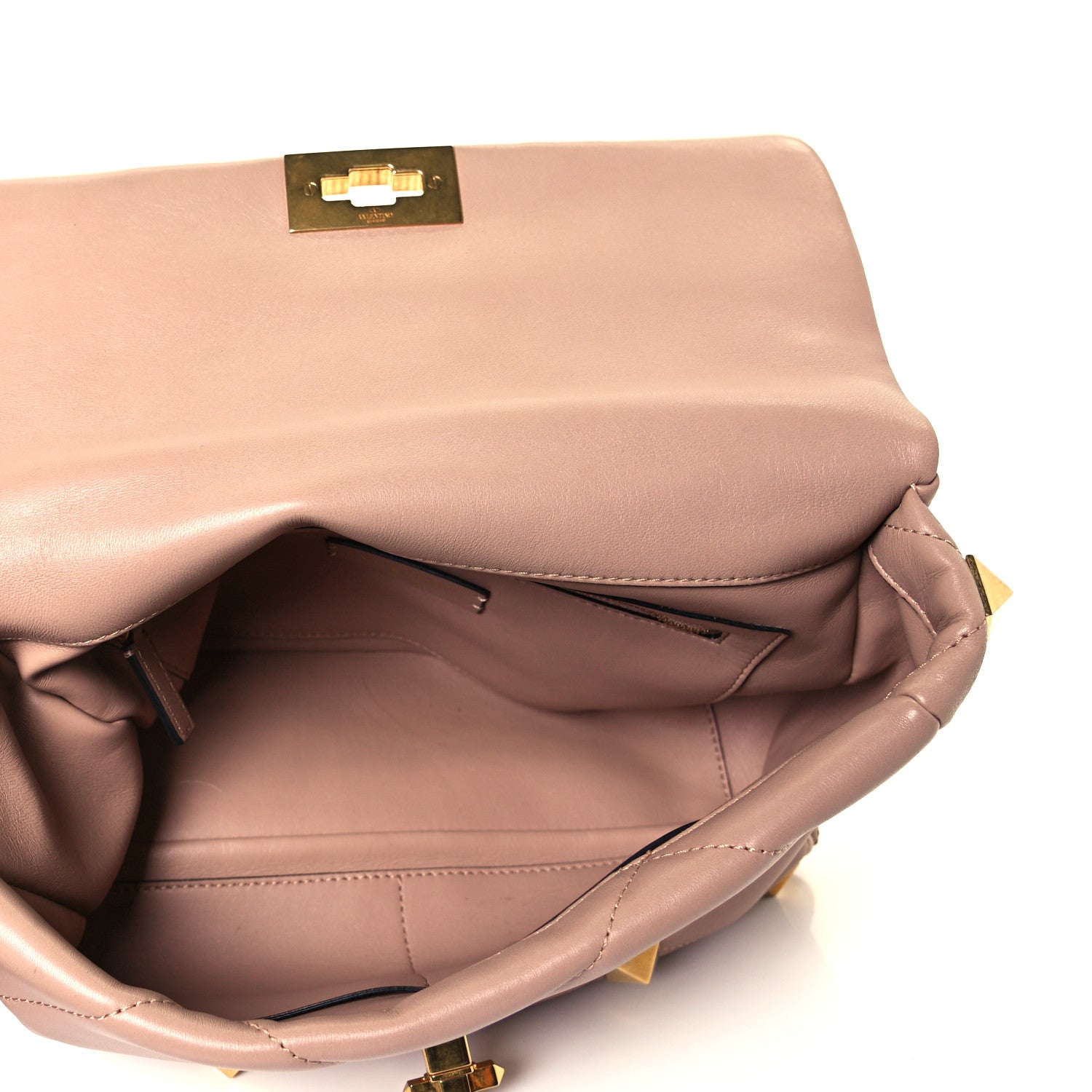 Valentino Garavani Nappa Large Roman Stud Shoulder Bag Rose Cannelle 8 of 8