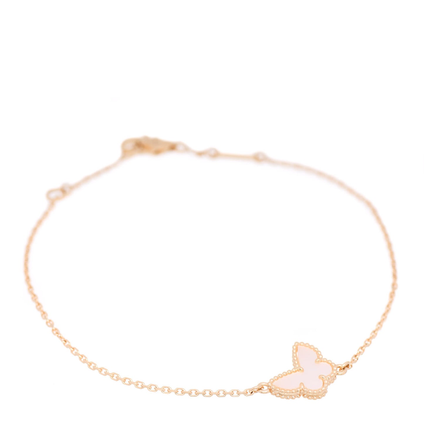 18K Yellow Gold Mother of Pearl Sweet Alhambra Butterfly Bracelet