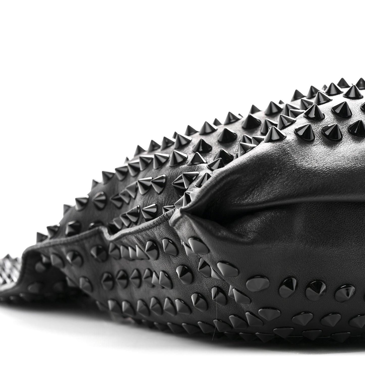 Ramskin Studded Large Alix Padlock Zip Shoulder Bag Black