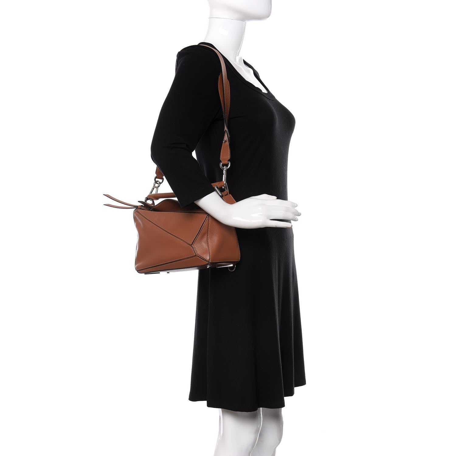 Loewe Calfskin Small Puzzle Bag Tan 2 of 9