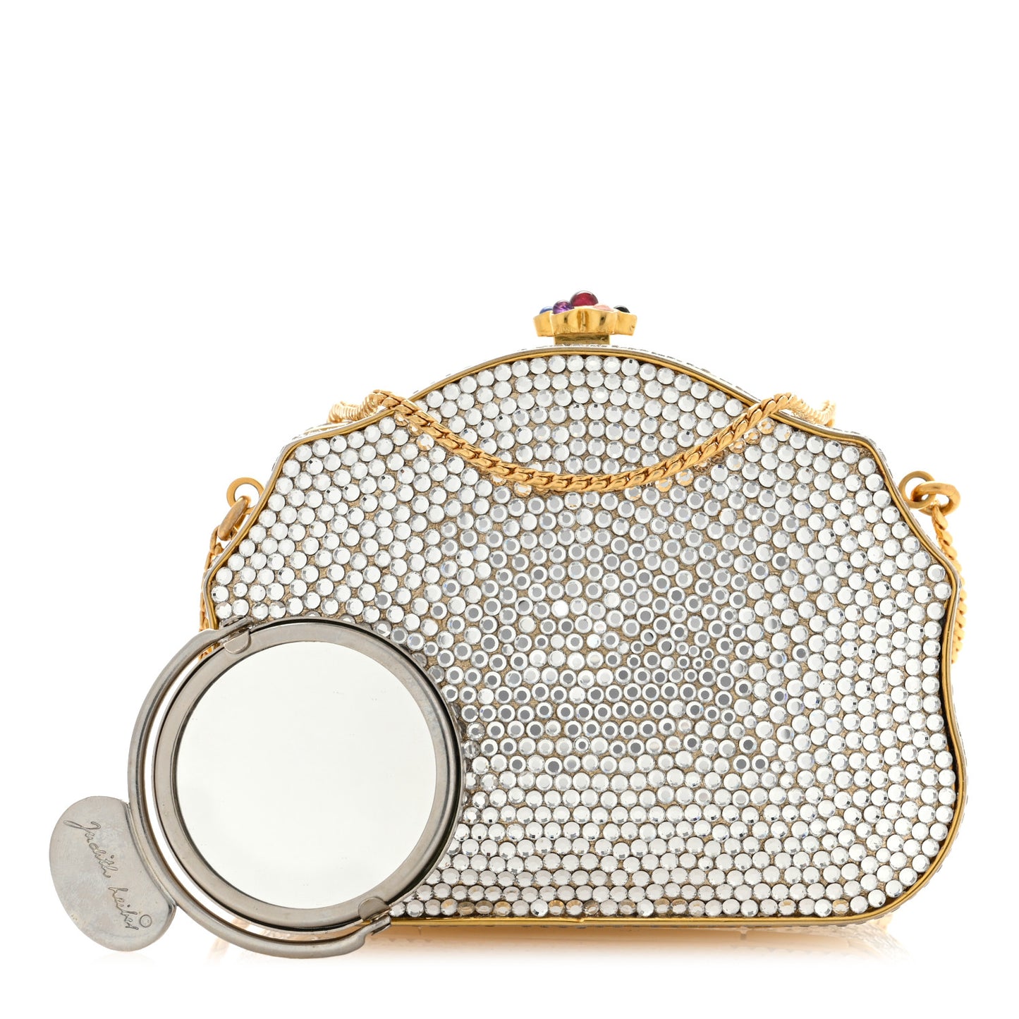 Swarovski Crystal Minaudiere Clutch Gold Silver