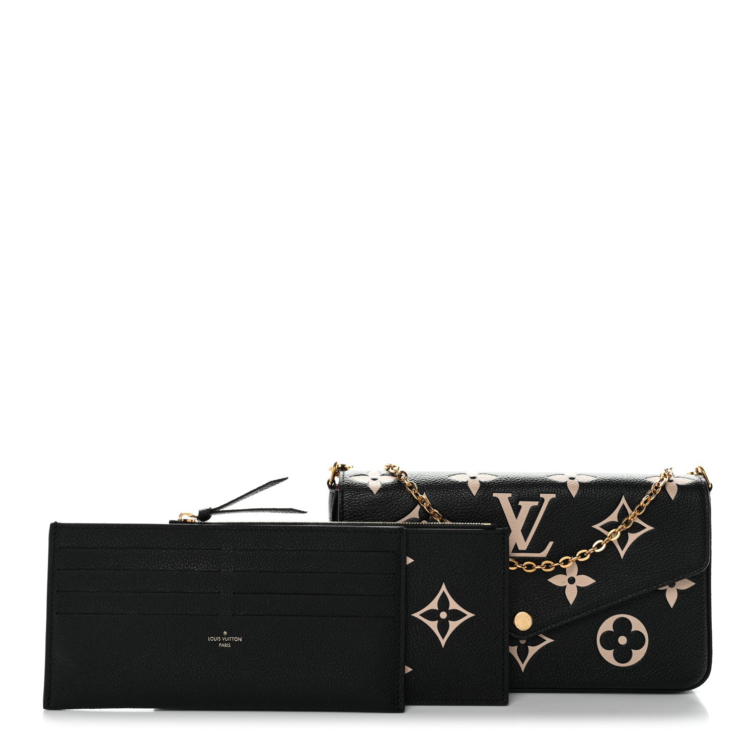 Louis Vuitton Empreinte Monogram Giant Felicie Pochette Black Beige 3 of 12