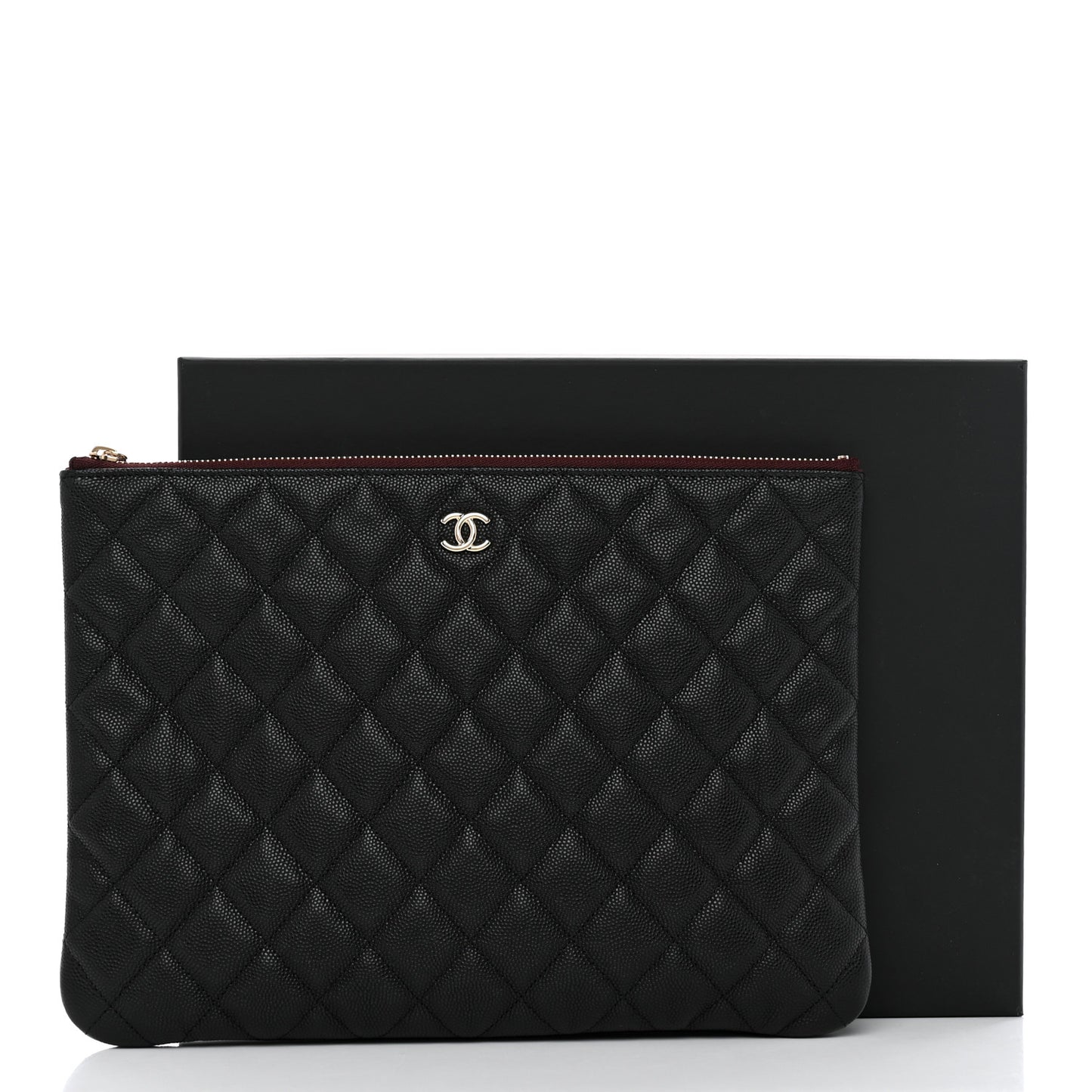 Caviar Quilted Medium Cosmetic Case Black