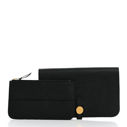 Hermes Togo Dogon Duo Wallet Black 2 of 9