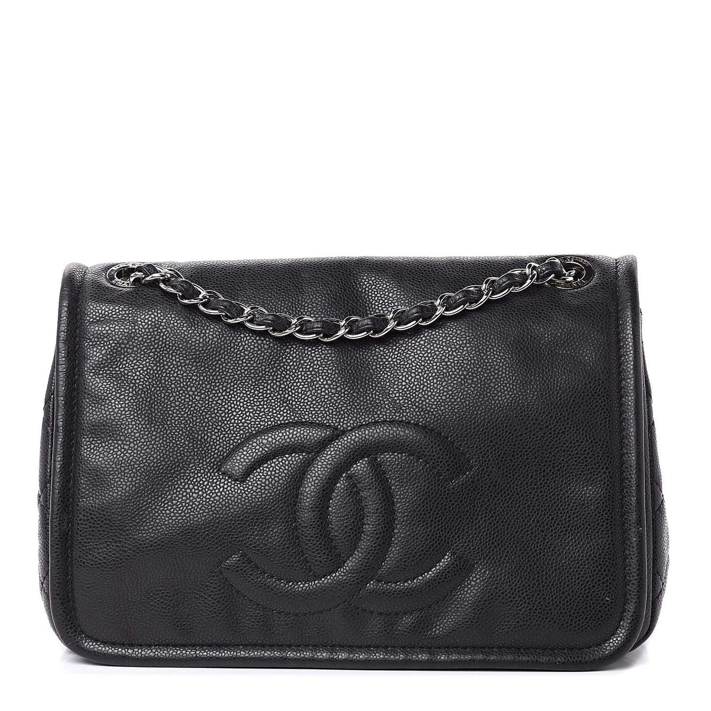 Caviar Large Timeless CC Flap Black