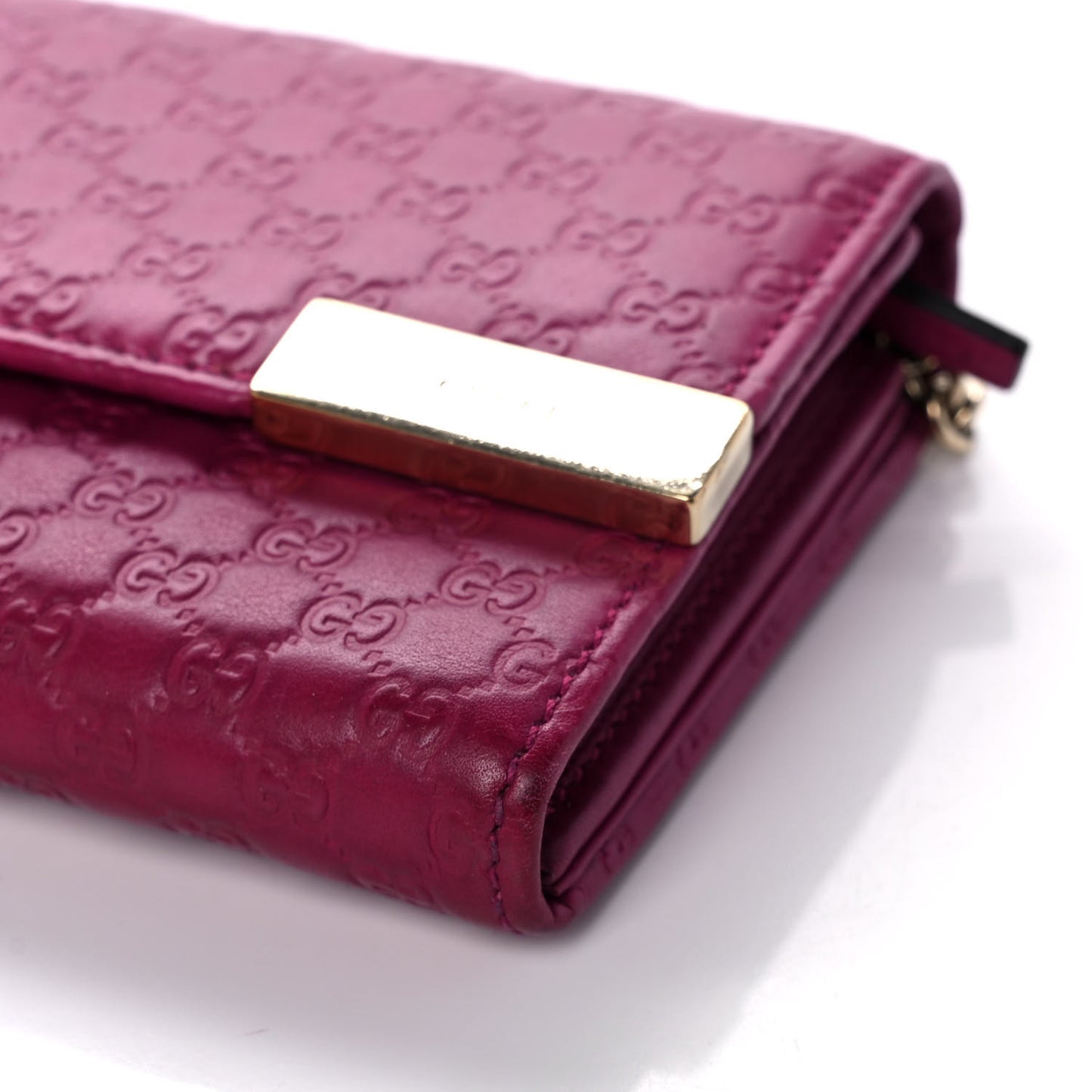 Soft Microguccissima Dice Chain Wallet Bright Bouganville