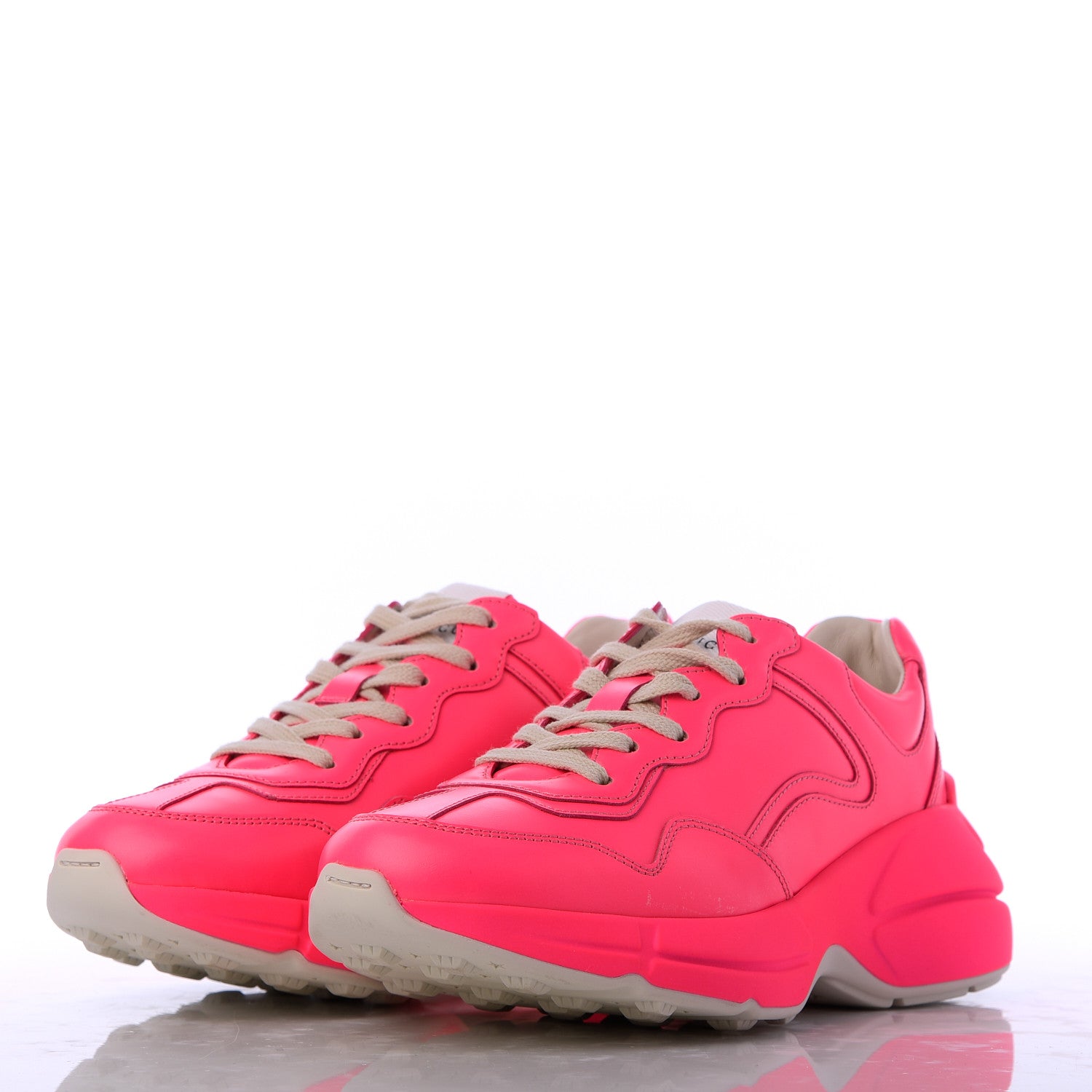 Gucci Calfskin Womens Rhyton Sneakers 35 Fluo Fuxia 3 of 13