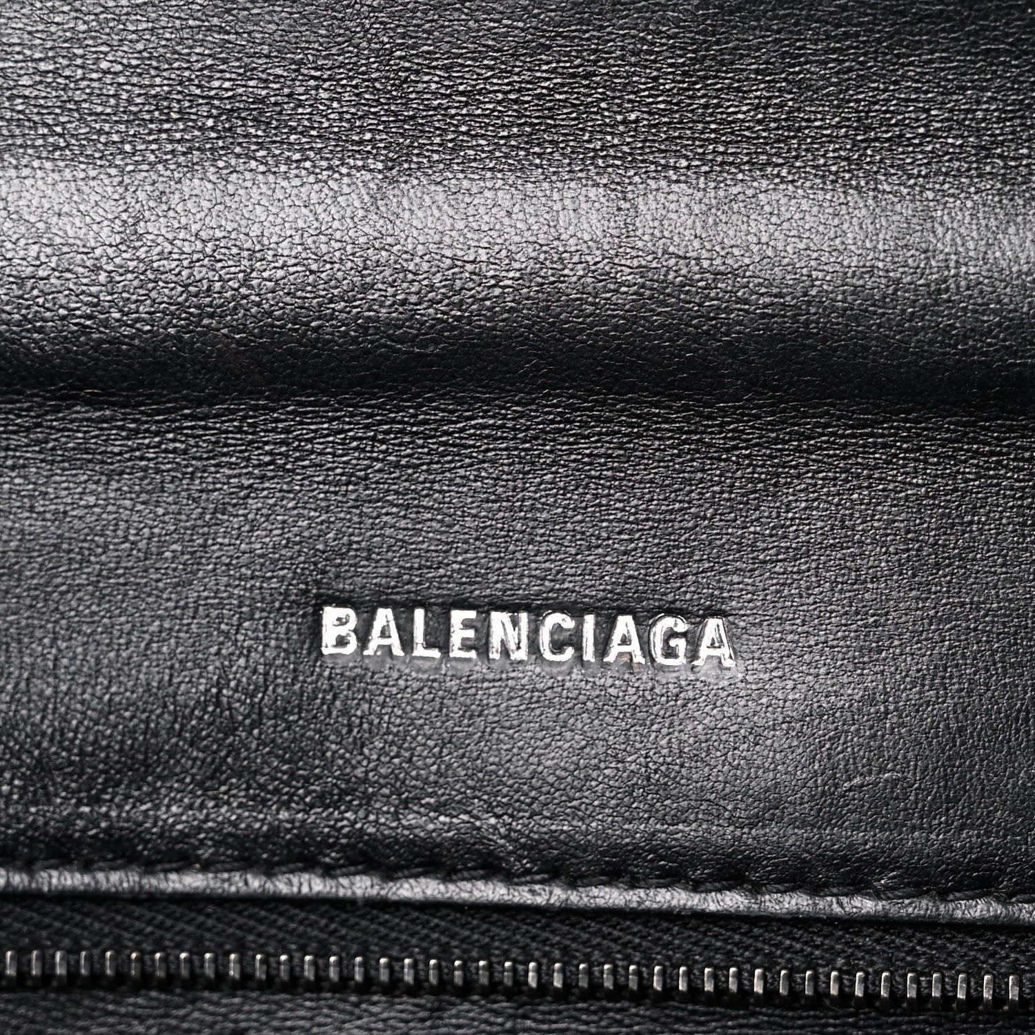 Balenciaga Shiny Calfskin Monochrome Crocodile Embossed Small Hourglass Top Handle Bag Black 6 of 21