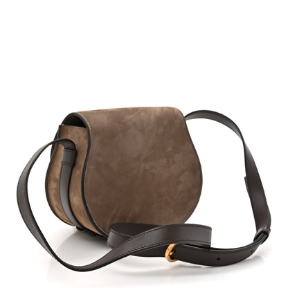Chloe Suede Calfskin Small Marcie Saddle Bag Flannel Grey 3 of 9