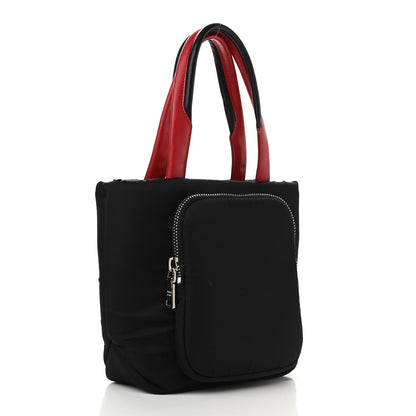 Prada Tessuto Nylon Pocket Small Cargo Tote Black Rosso 3 of 10