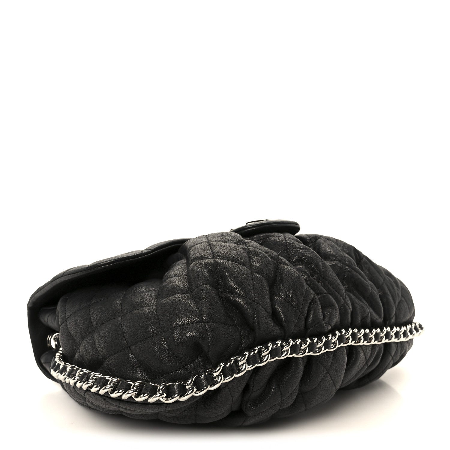 Chanel Washed Lambskin Quilted Large Chain Around Messenger Black 4 of 11