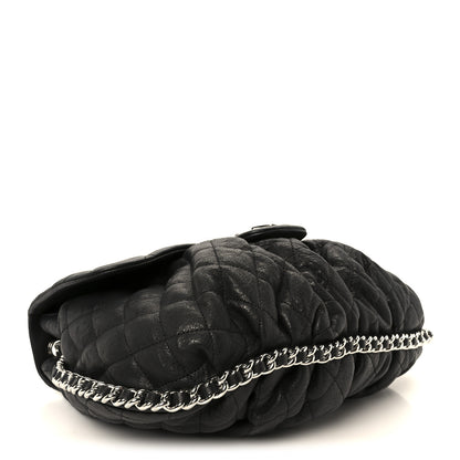 Chanel Washed Lambskin Quilted Large Chain Around Messenger Black 4 of 11