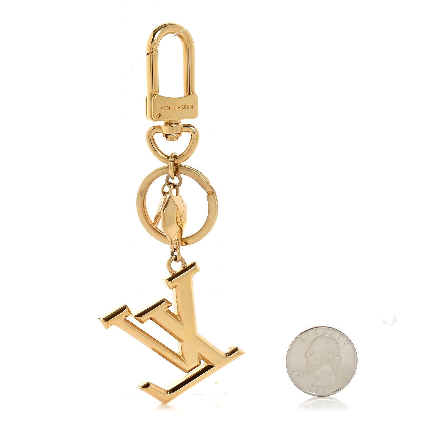 Louis Vuitton LV Facettes Bag Charm Key Holder Gold 2 of 4