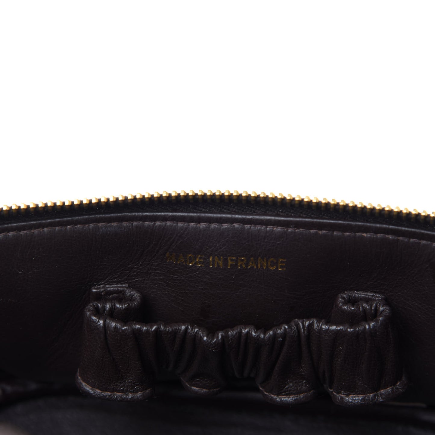 Lambskin Quilted Cosmetic Vanity Bag Brown