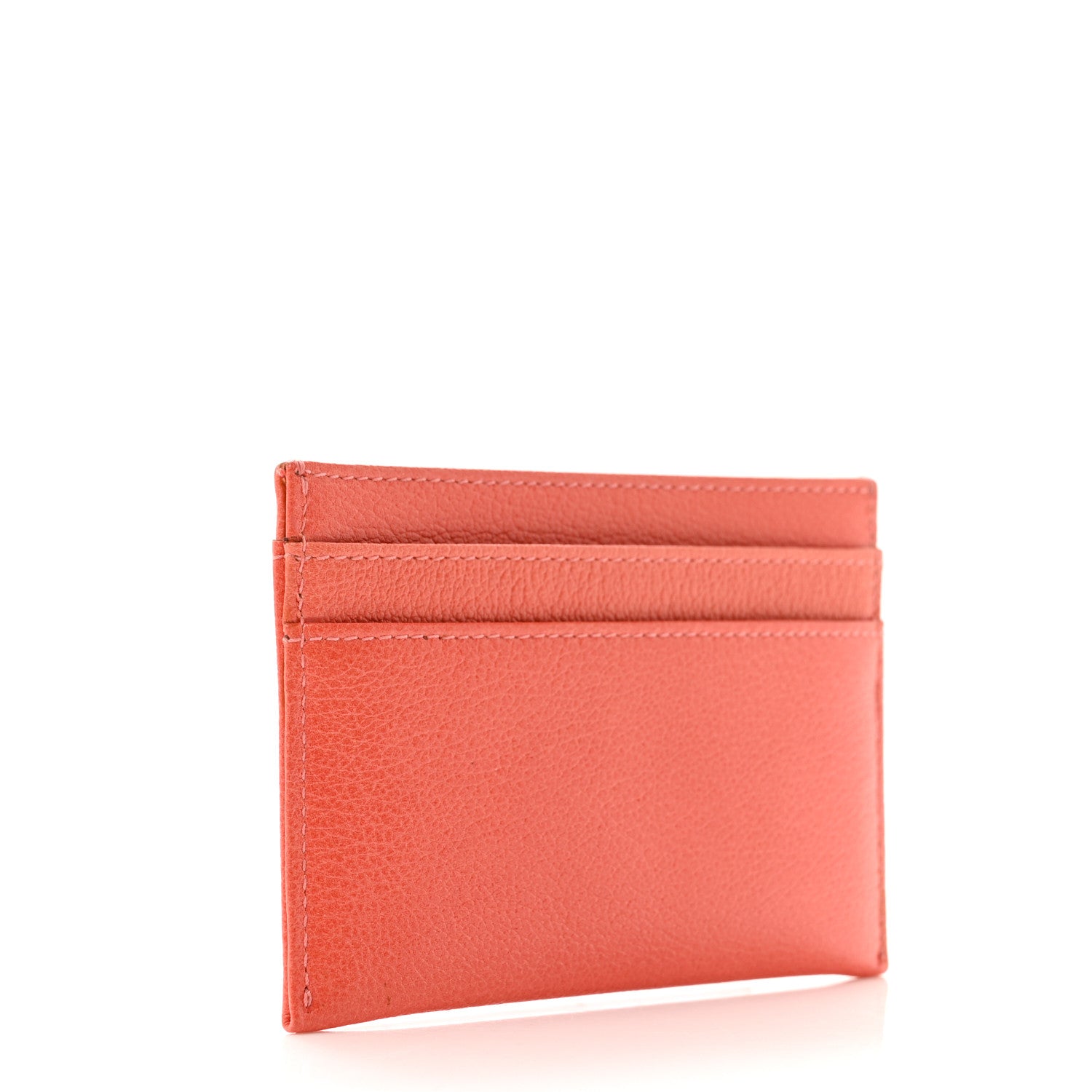 Chanel Goatskin Camellia Embossed Card Holder Coral 3 of 9