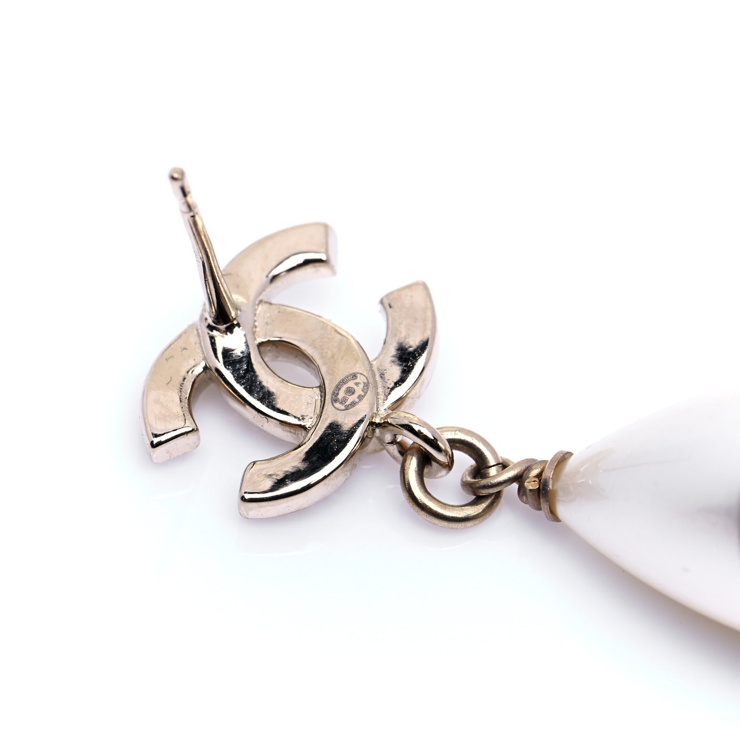 Crystal Pearl CC Fantasy Drop Earrings Gold Black