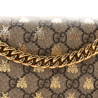 Gucci GG Supreme Monogram Bees Medium Padlock Shoulder Bag Beige Oro Black 8 of 10