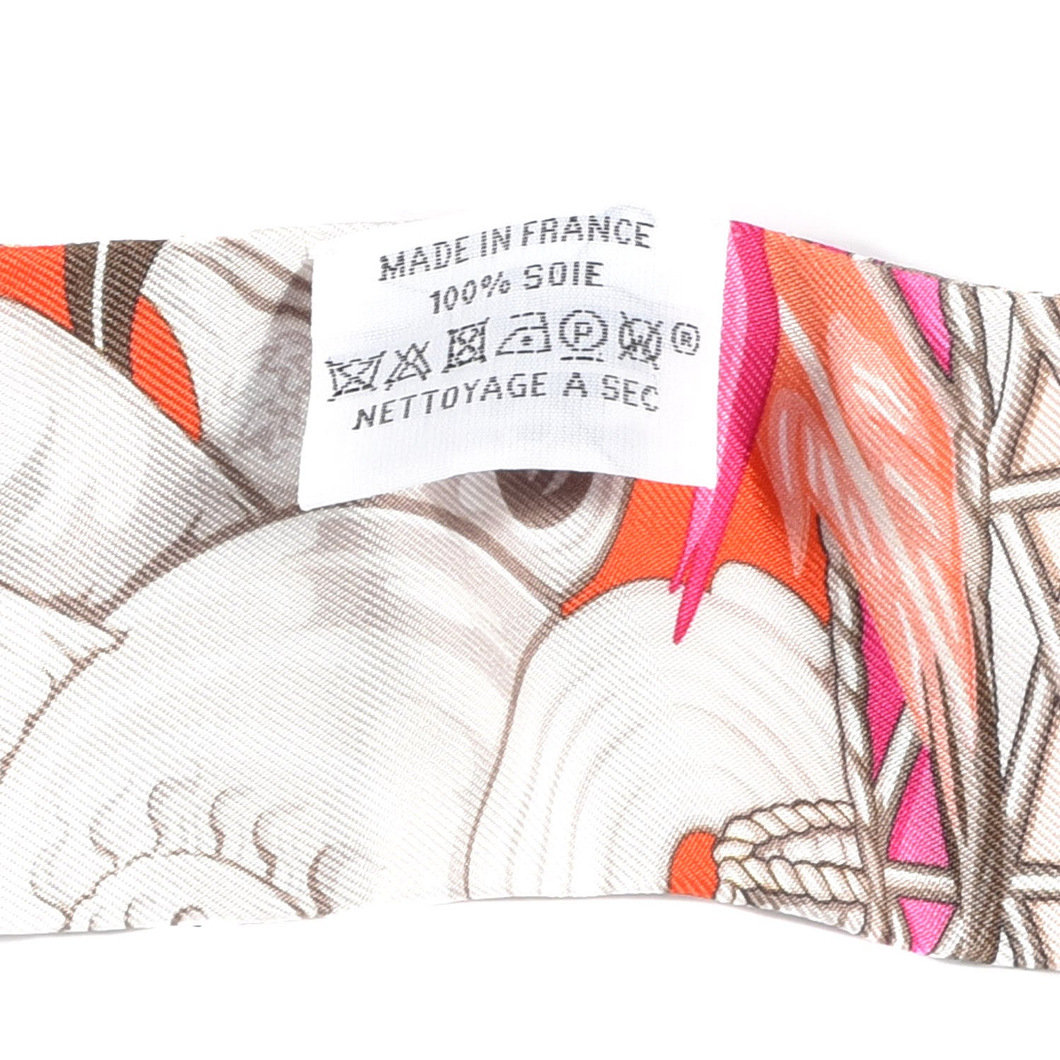 Hermes Silk La Danse Pacifique Twilly Orange Fuchsia Kaki 4 of 4