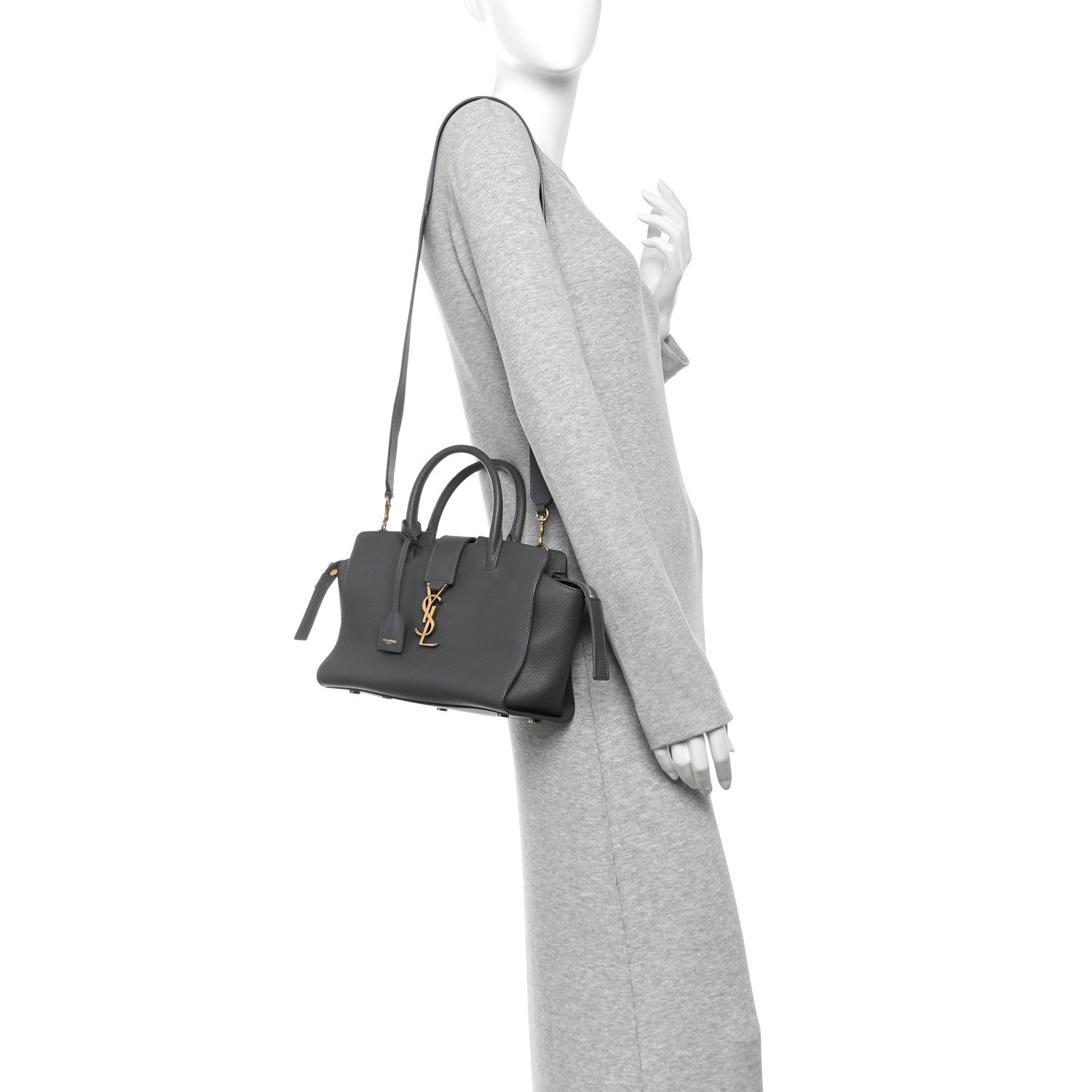 Saint Laurent Calfskin Baby Monogram Downtown Cabas Pebble 2 of 13