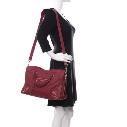 Balenciaga Chevre Gold Metallic Edge Hardware City Rouge Grenat 2 of 11