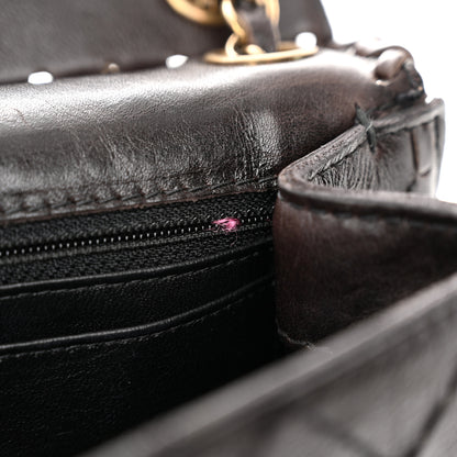Chanel Calfskin Stitched Large Vintage Flap Dark Brown 13 of 13
