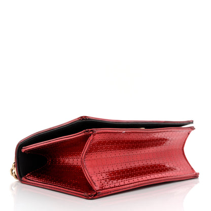 Christian Dior Metallic Patent Micro-Cannage Small Diorama Flap Bag Red 4 of 17