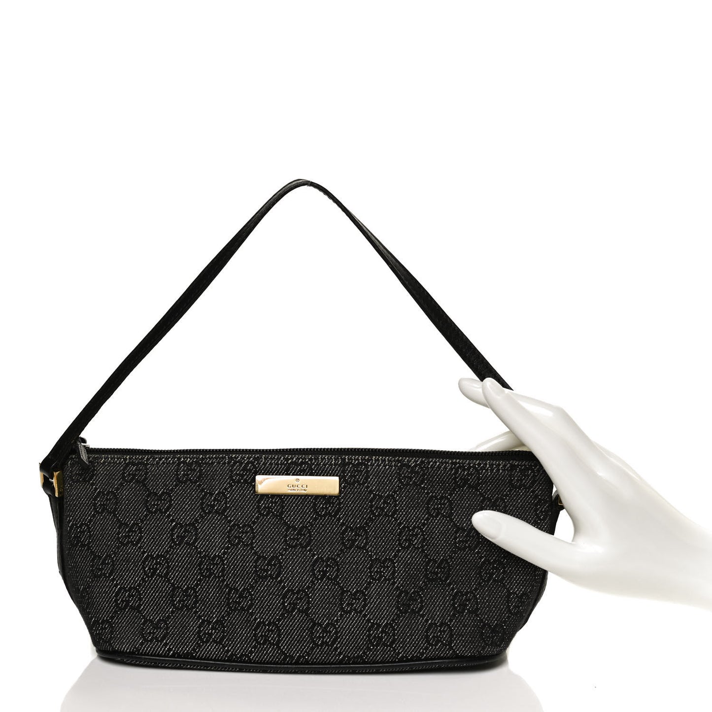 Denim Monogram Boat Pochette Black