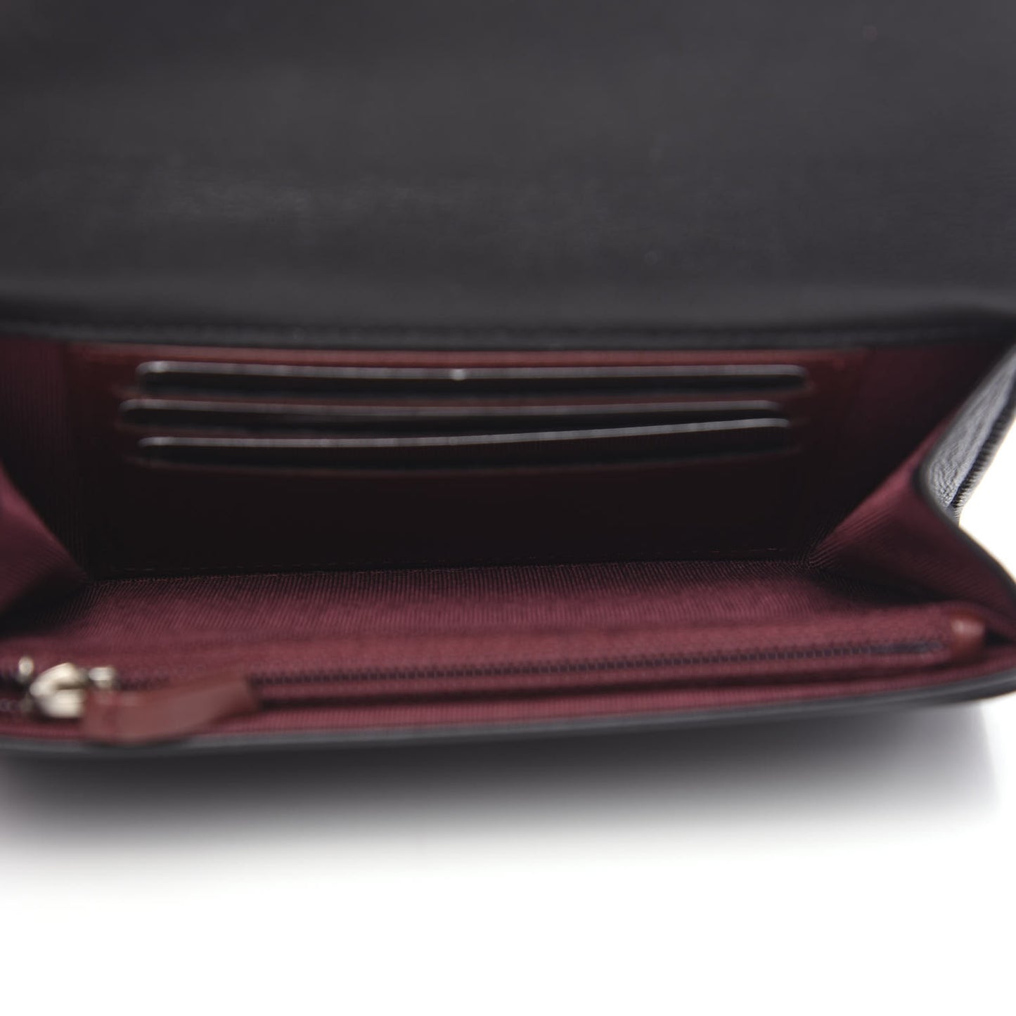 Lambskin Quilted Small Flap Wallet Black