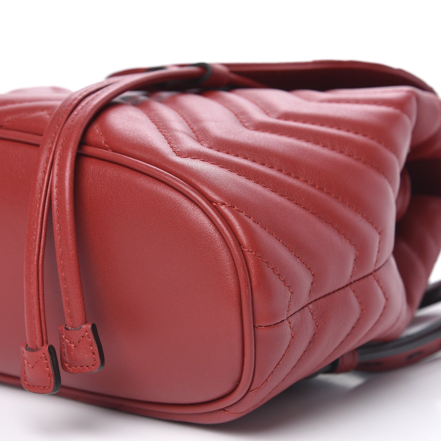Gucci Calfskin Matelasse GG Marmont Flap Backpack Hibiscus Red 8 of 8