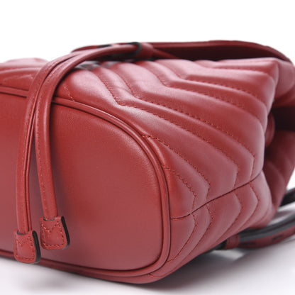Gucci Calfskin Matelasse GG Marmont Flap Backpack Hibiscus Red 8 of 8