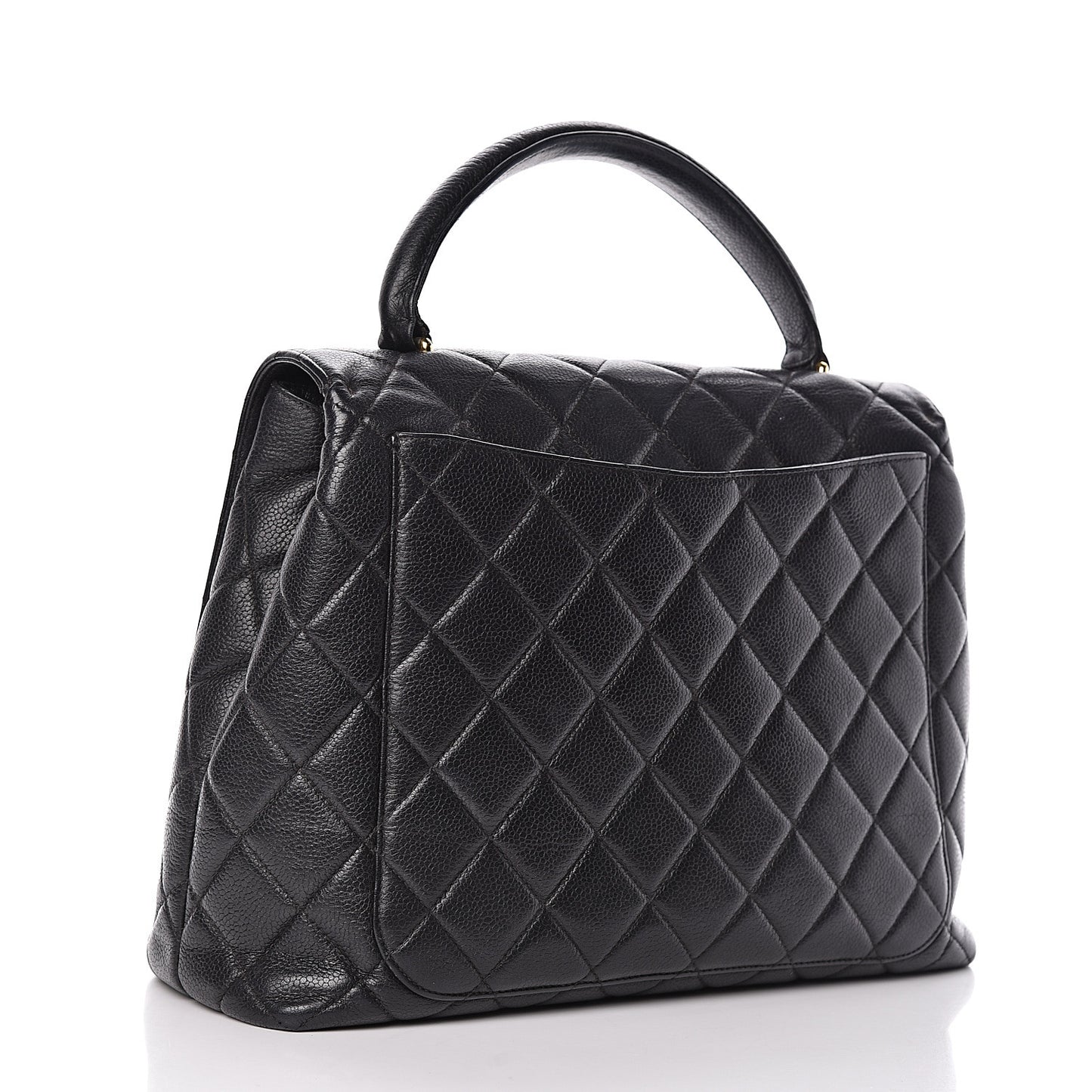 Caviar Quilted Jumbo Kelly Flap Black