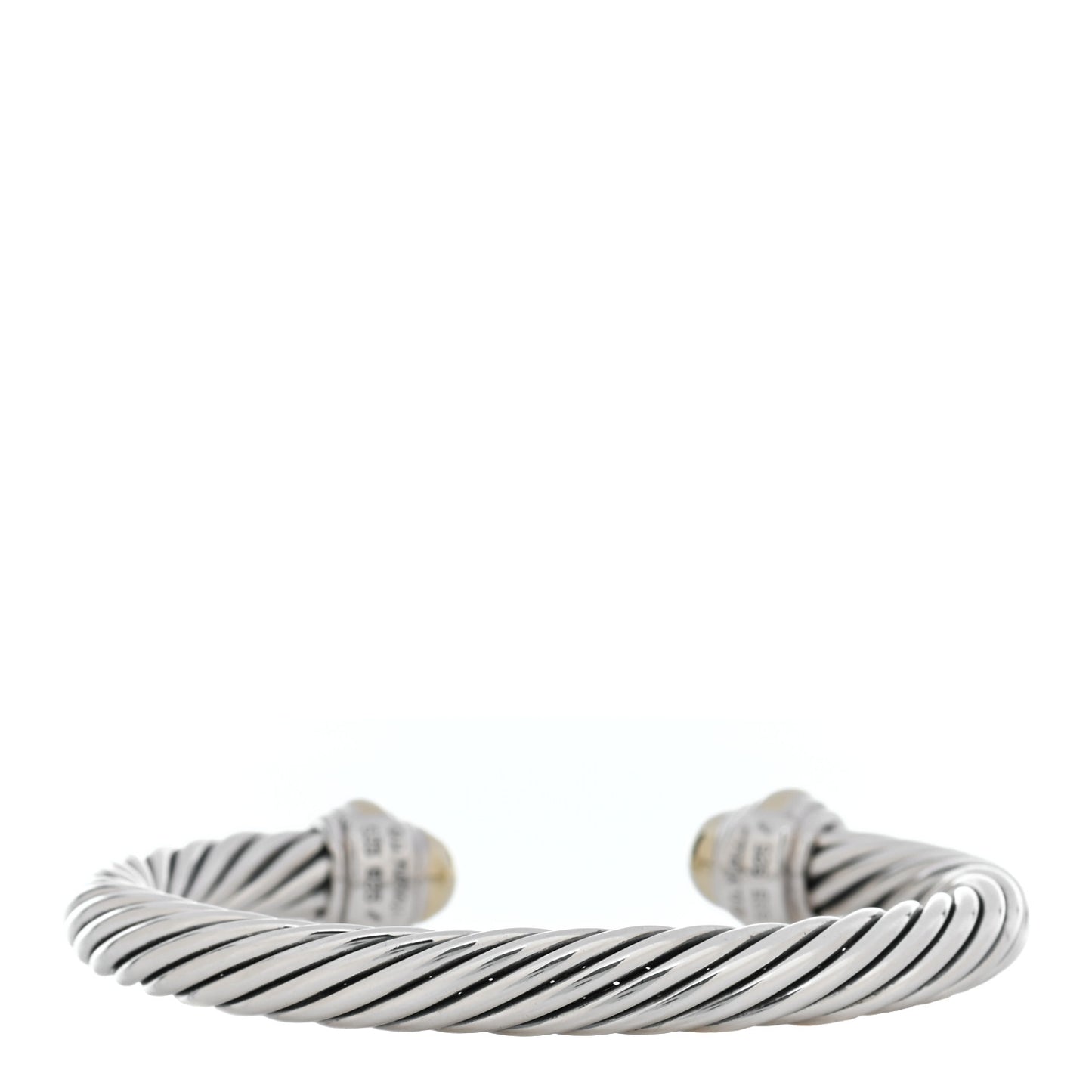 Sterling Silver 14K Yellow Gold 7mm Cable Classics Bracelet