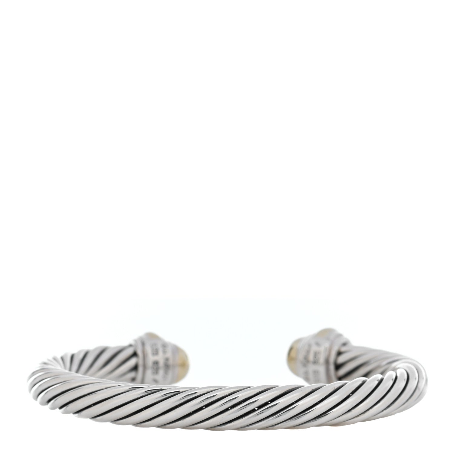 David Yurman Sterling Silver 14K Yellow Gold 7mm Cable Classics Bracelet 3 of 4