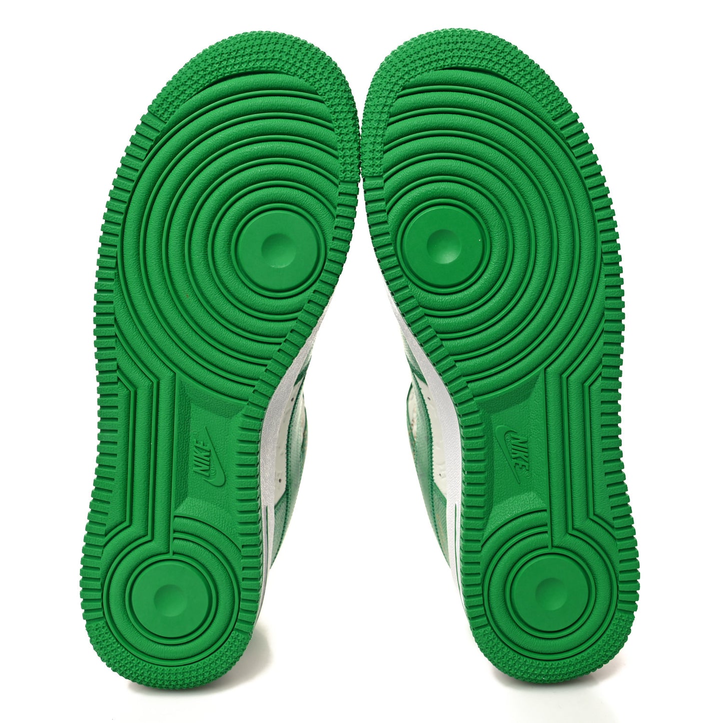 X NIKE AIR FORCE 1 Calfskin Monogram Mens Low Top Sneakers 8 Green