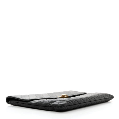 Chanel Caviar Quilted Large Golden Class Pouch Black 4 of 9