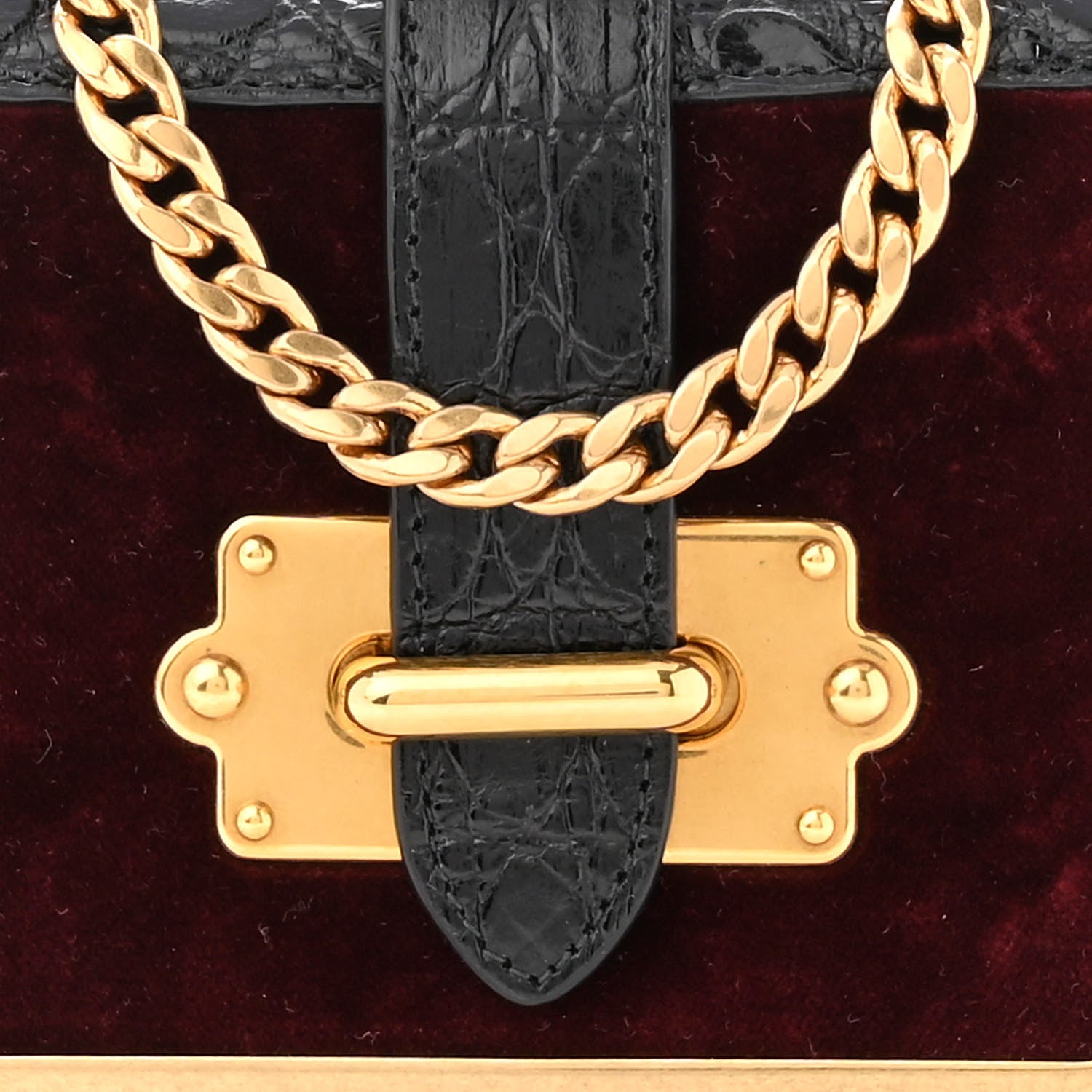 Prada Velvet Crocodile Micro Cahier Bag Ribes Black 8 of 12