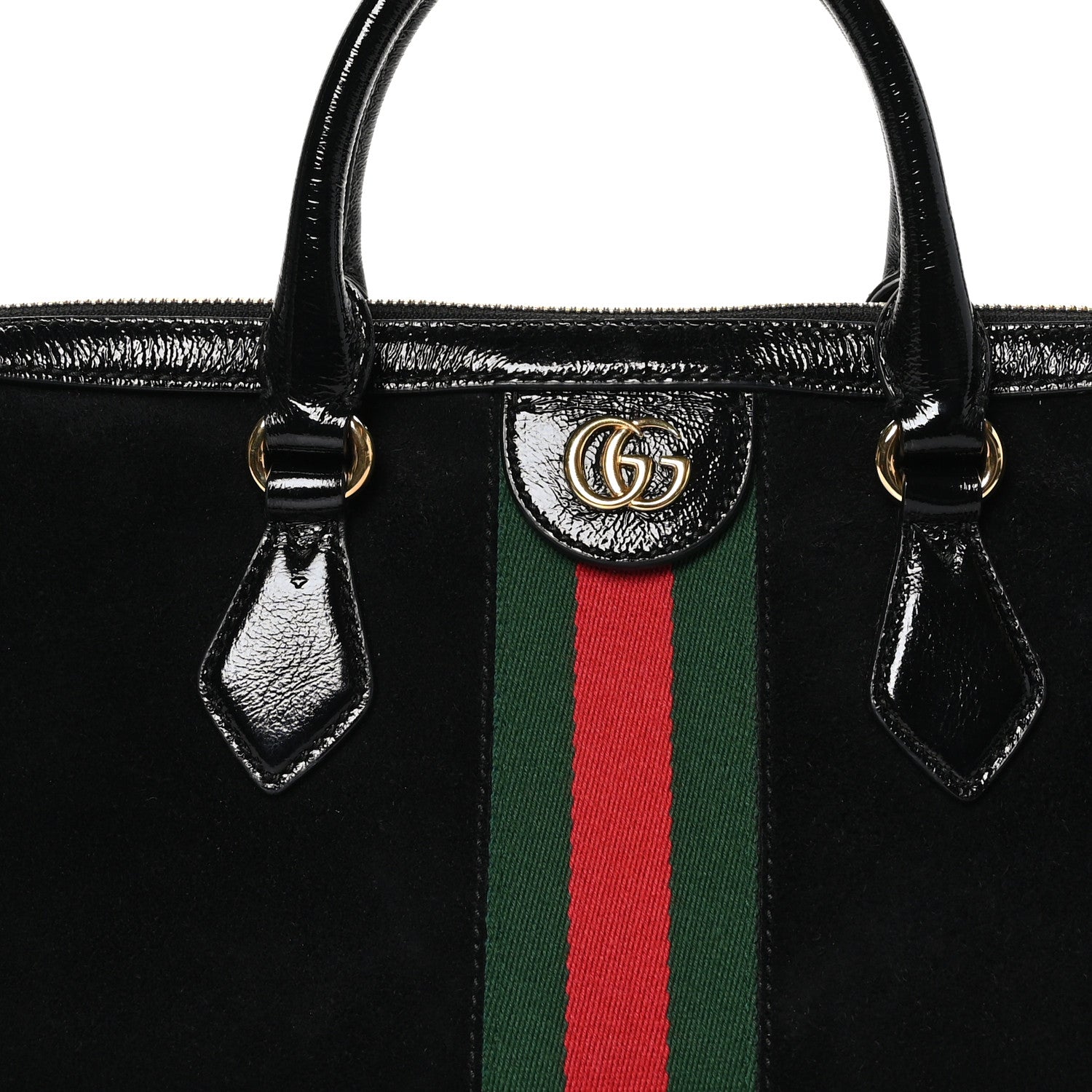 Gucci Suede Patent GG Web Medium Ophidia Boston Black 9 of 11