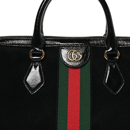 Gucci Suede Patent GG Web Medium Ophidia Boston Black 9 of 11