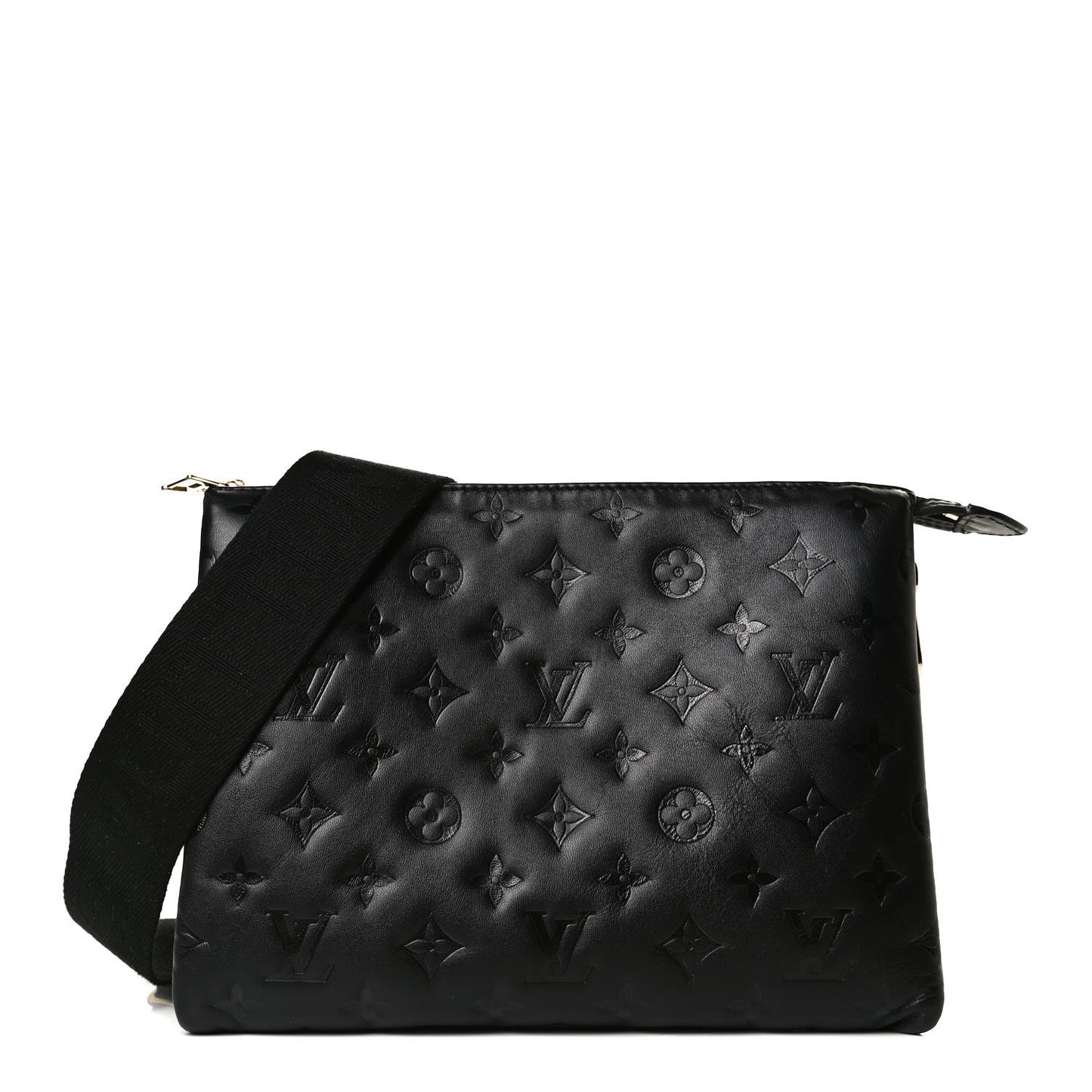 Lambskin Embossed Monogram Coussin PM Black