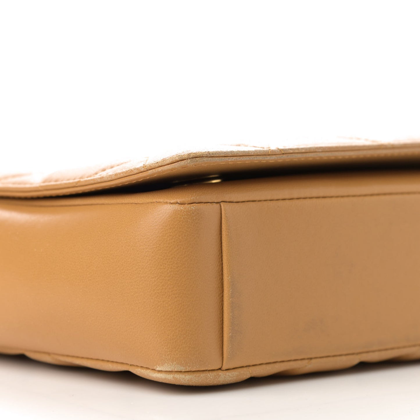 Lambskin Quilted Medium Diamond CC Flap Beige