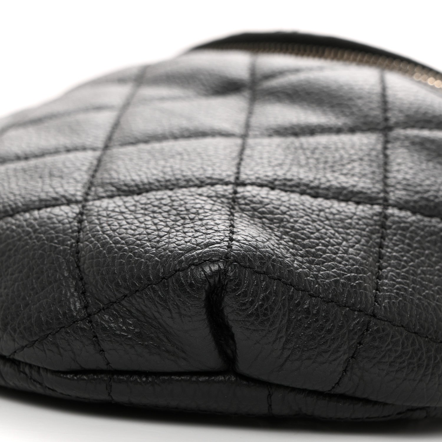 Chanel Grained Calfskin Quilted Waist Belt Bag Black 10 of 12