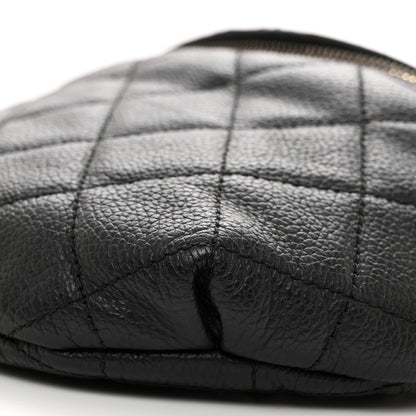 Chanel Grained Calfskin Quilted Waist Belt Bag Black 10 of 12
