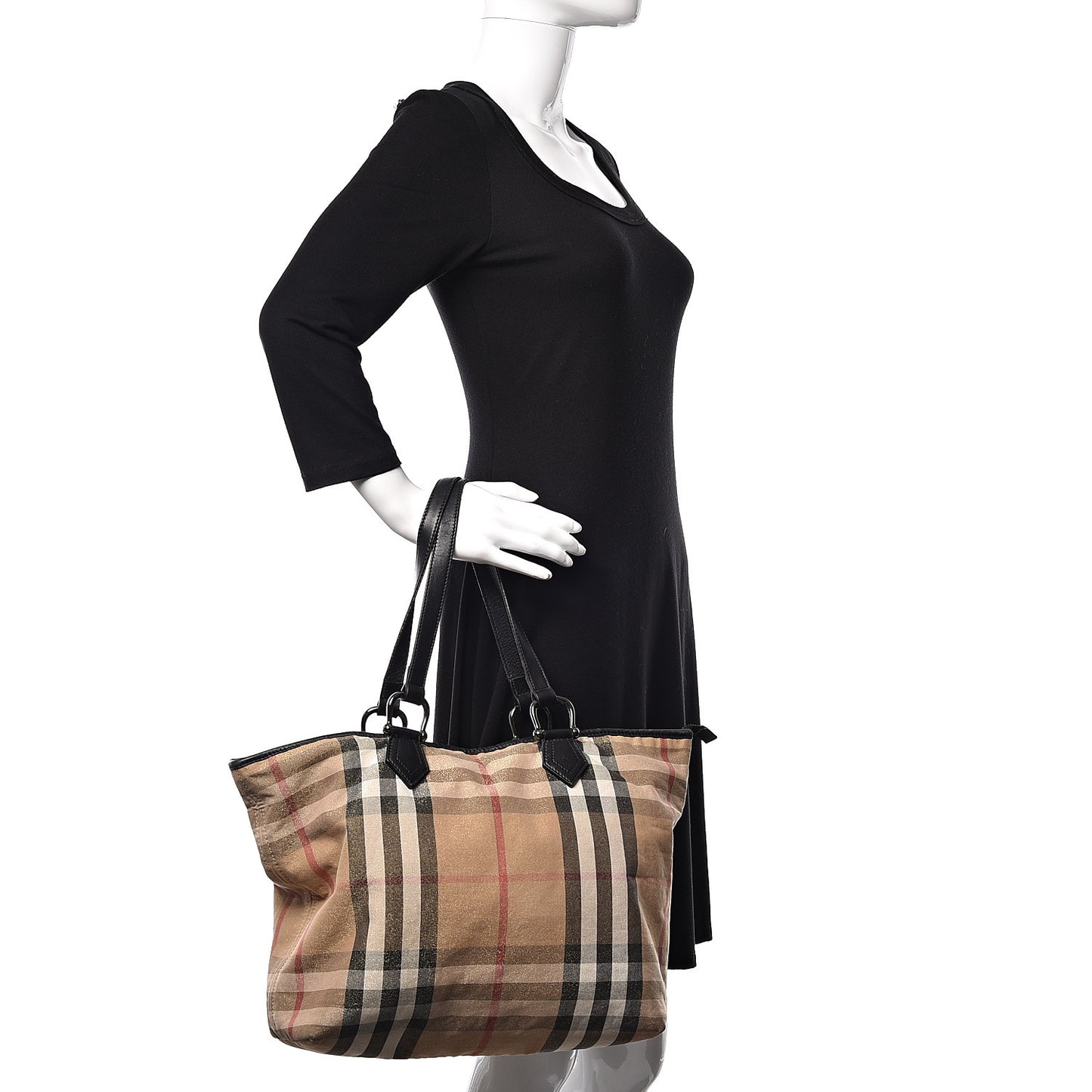 Shimmer House Check Tote Black