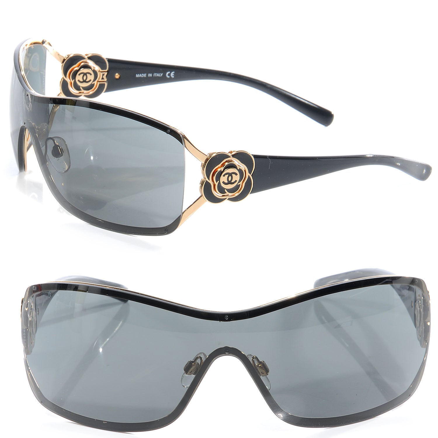 Louis Vuitton CHANEL Camellia CC Sunglasses 4164 Black 1 of 6