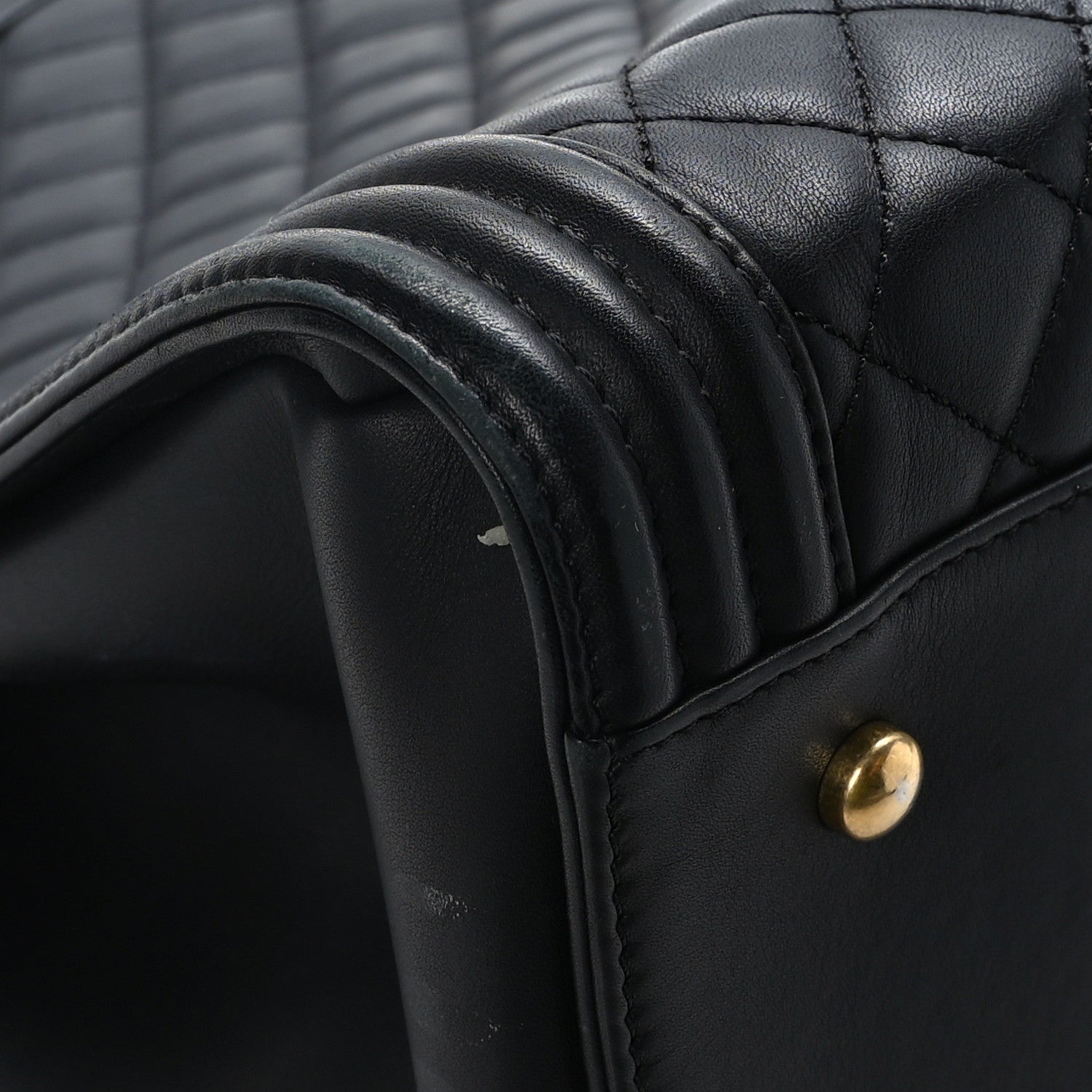 Chanel Calfskin Quilted Boy Shopping Tote Black 8 of 12