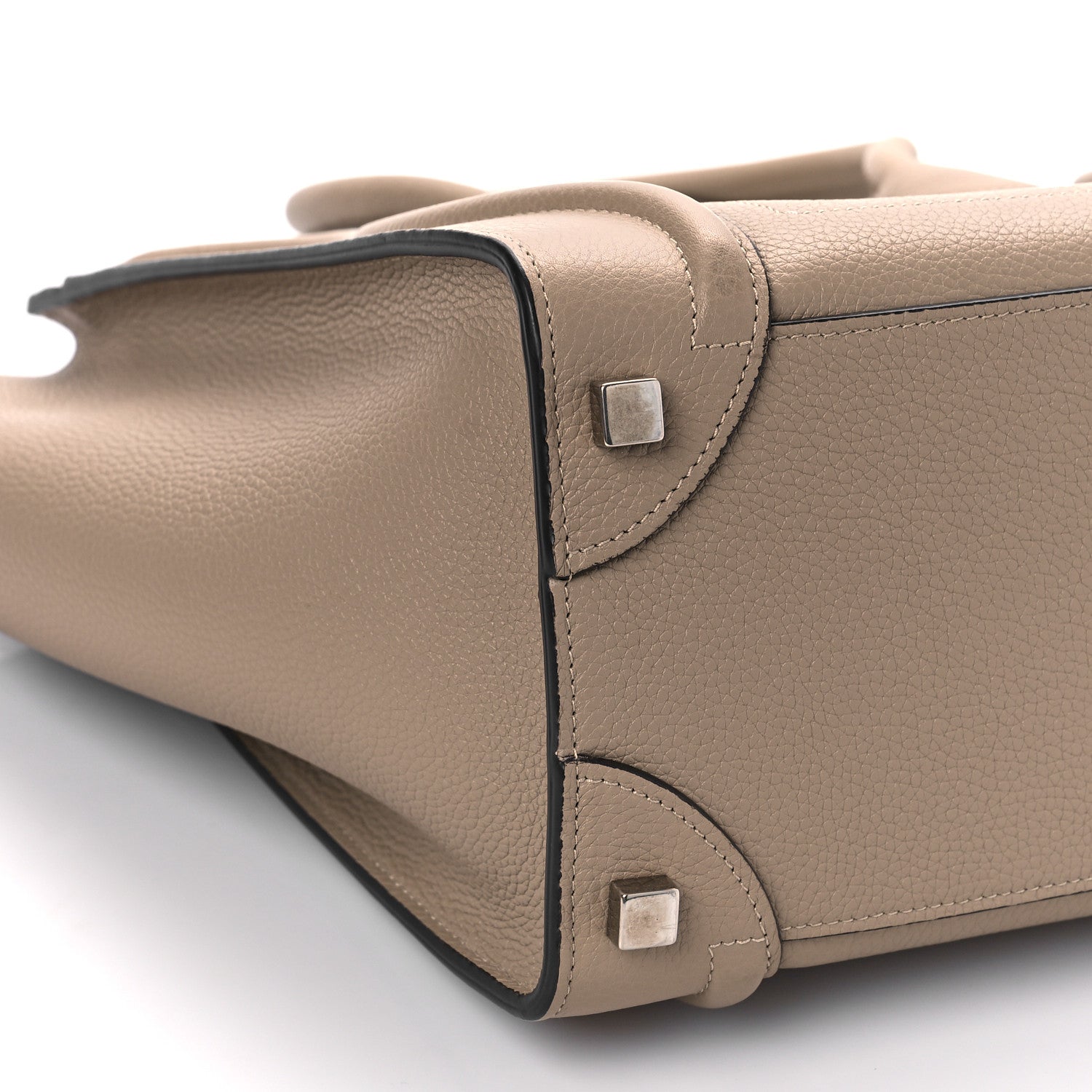 Celine Drummed Calfskin Micro Luggage Dune 6 of 7