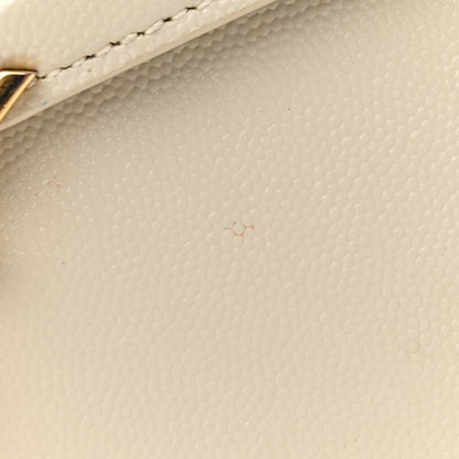 Saint Laurent Grain de Poudre Mini Classic Monogram Cassandra Top Handle Vintage White 13 of 13