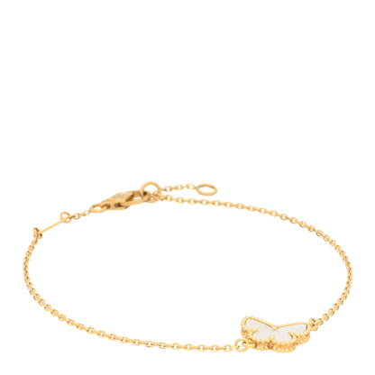 Van Cleef & Arpels 18K Yellow Gold Mother of Pearl Sweet Alhambra Butterfly Bracelet 1 of 4