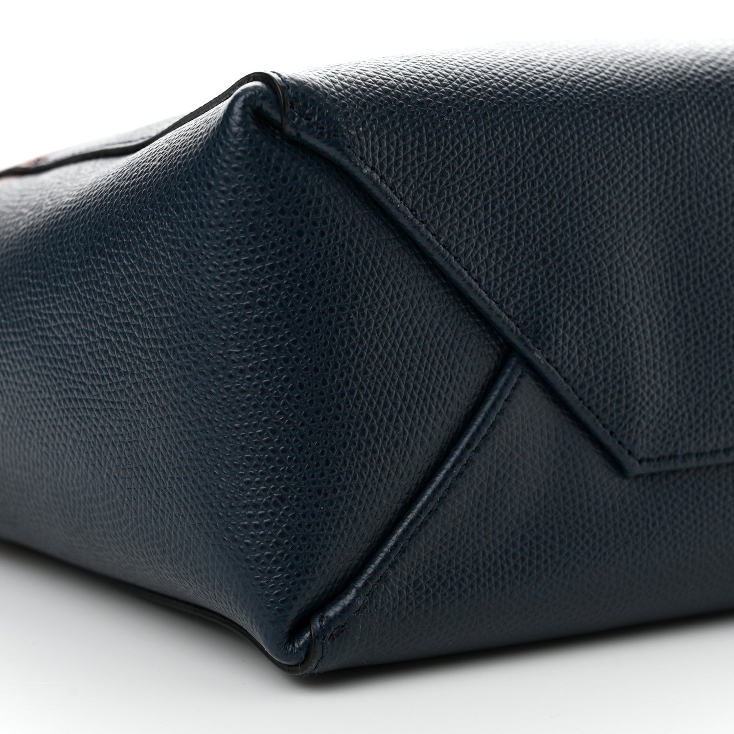 Celine Grained Calfskin Small Vertical Bi-Cabas Navy Burgundy 9 of 10